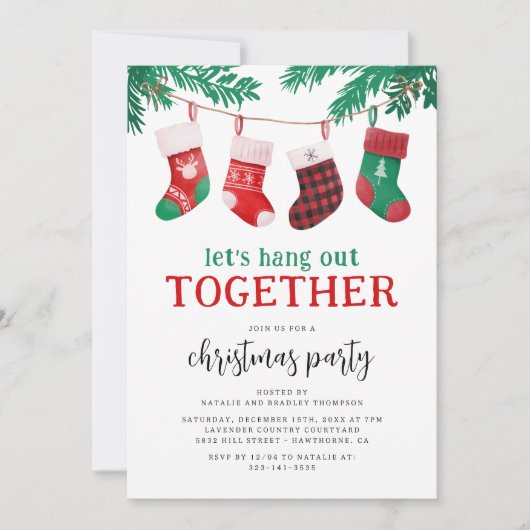 Modern Fun Christmas Holiday Party Kaart (Voorkant)