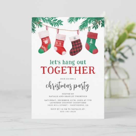 Modern Fun Christmas Holiday Party Kaart (Staand voorkant)