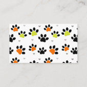Modern Fun Colorful Paw Pet Care Visitekaartje (Achterkant)