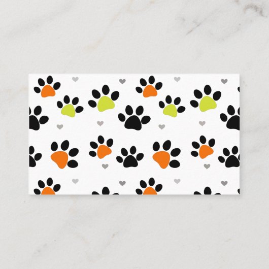 Modern Fun Colorful Paw Pet Care Visitekaartje (Achterkant)
