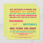 Modern Fun Colorful Wedding Invitation Kaart (Voorkant / Achterkant)