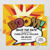 Modern Fun Comic Book BOOM Save The Date (Voorkant / Achterkant)