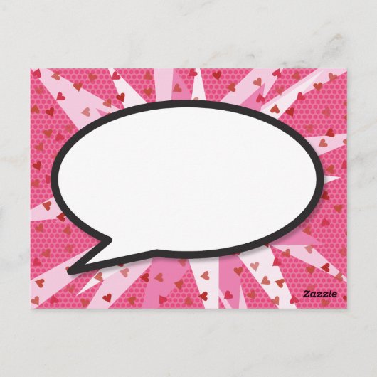 Modern Fun Comic Book KAPOW Pink Save the Date Briefkaart (Achterkant)