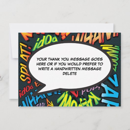 Modern Fun Comic Book kleurful Bedankkaart (Achterkant)