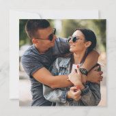 Modern Fun Comic Book Photo Square Weddenschap Kaart (Achterkant)