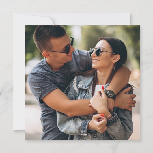 Modern Fun Comic Book Photo Square Weddenschap Kaart (Achterkant)