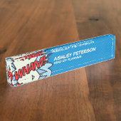 Modern Fun Comic Book Pop Art Flash WHAM Naambordje (Zijkant)