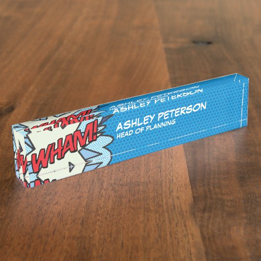 Modern Fun Comic Book Pop Art Flash WHAM Naambordje (Zijkant)