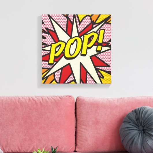 Modern Fun Comic Book POP Typografisch Canvas Afdruk (Insitu (Woonkamer))