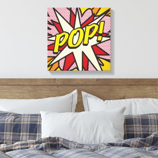 Modern Fun Comic Book POP Typografisch Canvas Afdruk (Insitu (Slaapkamer))