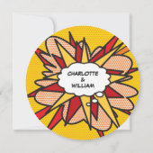 Modern Fun Comic Book Wedding Kaart (Achterkant)