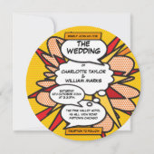 Modern Fun Comic Book Wedding Kaart (Voorkant)