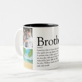 Modern Fun Cool 4 Foto Beste Broeder Definitie Tweekleurige Koffiemok (Voorkant links)