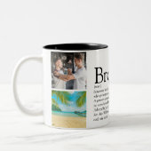 Modern Fun Cool 4 Foto Beste Broeder Definitie Tweekleurige Koffiemok (Links)