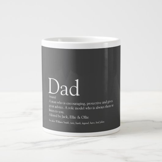 Modern Fun Cool Dad Father Definition Grote Koffiekop (Voorkant)