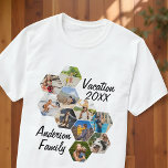 Modern Fun Custom 9 Images Collage Family Photos T-shirt<br><div class="desc">Add nine (9) custom photos of your family and friends and the year. Add your photos and if needed, unmask the group of photo and frame, adjust the image against the frame, then click mask.</div>