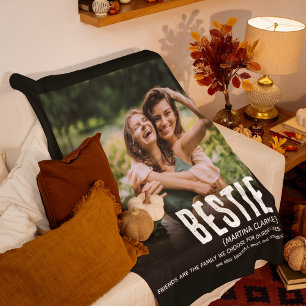 Modern Fun Cute BESTIE Photo Gift Fleece Deken