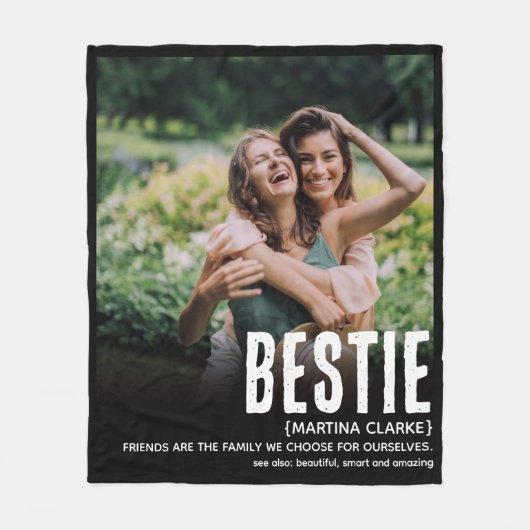 Modern Fun Cute BESTIE Photo Gift Fleece Deken (Voorkant)