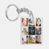 Modern Fun Dad 8 Photo Collage Keepomwille Sleutelhanger (Voorkant Links)