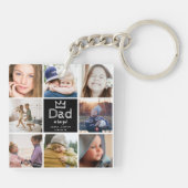 Modern Fun Dad 8 Photo Collage Keepomwille Sleutelhanger (Achterkant)