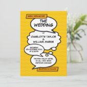 Modern Fun Designer Stripboek Trouwen Kaart (Staand voorkant)