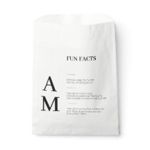 Modern Fun Facts Bold Zwart Initialen Bruiloft