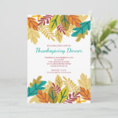 Modern Fun Fall laat Thanksgiving eten Kaart (Staand voorkant)