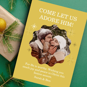 Modern Fun Feestelijk Geloof Foto Seizoenen Groete Feestdagenkaart