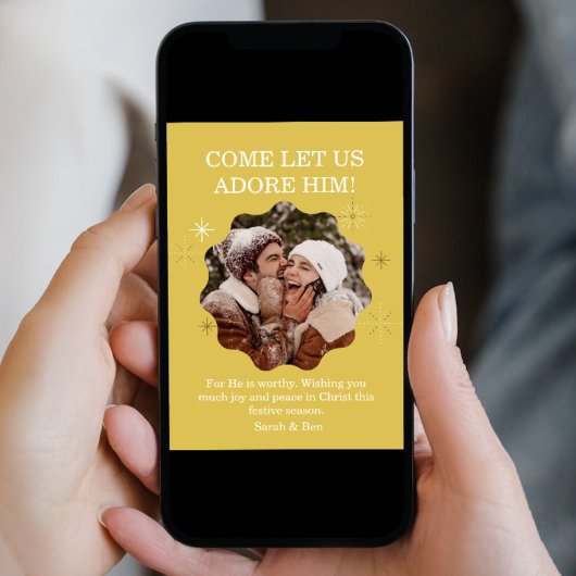 Modern Fun Feestelijk Geloof Foto Seizoenen Groete Feestdagenkaart