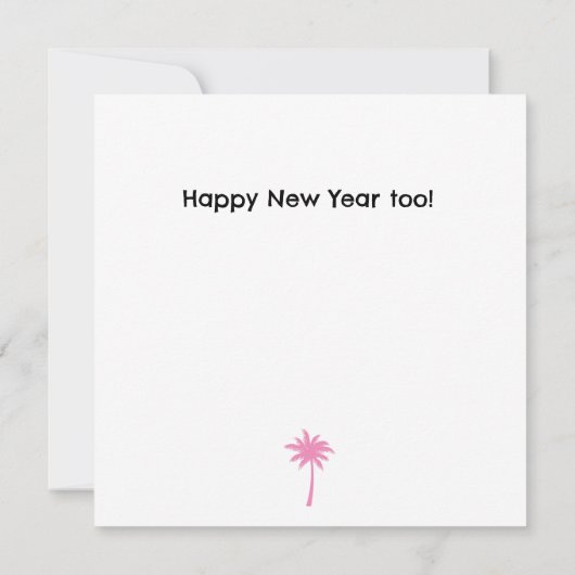 Modern Fun Flamingo Merry Christmas Flat Kaart (Achterkant)