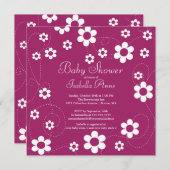 Modern & Fun Flowers Floral Baby shower Kaart (Voorkant / Achterkant)