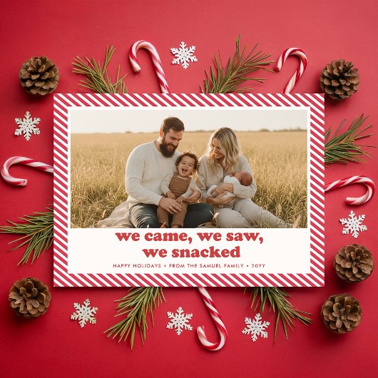 Modern Fun Funny Family Kids Photo Christmas Feestdagenkaart