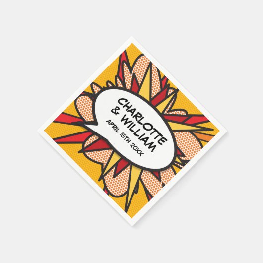 Modern Fun Geometric Comic Book Wedding Servet (Hoek)