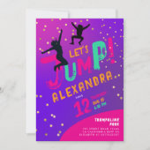 Modern Fun Girl Paarse Roze Trampoline Jump Bounce Kaart (Voorkant)