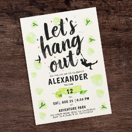 Modern Fun Green Zipline Adventure Brush Script Kaart