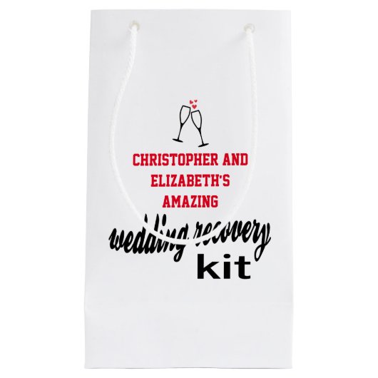 Modern Fun Guest Hangover Recovery Kit Wedding Klein Cadeauzakje (Voorkant)