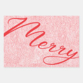 Modern Fun Hand Drawn Merry Kerstfeestdag Inpakpapier Vel (Voorkant)