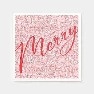 Modern Fun Hand Drawn Merry Kerstfeestdag Servet