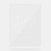 Modern Fun Handwriting Wedding Welcome Acryl Bord (Voorkant)