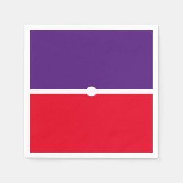 Modern Fun Helder Rood Paarse Banded Kleurblokken Servet