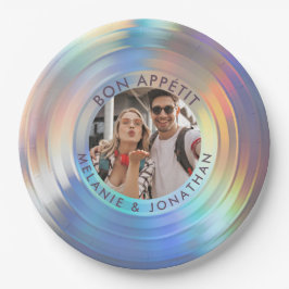Modern Fun Holographic Bon Appetit Custom Wedding Papieren Bordje