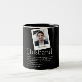 Modern Fun Husband Definition Photo Black Tweekleurige Koffiemok