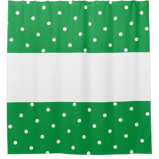 Modern Fun Kelly Groen Witte Polka gestippelde str Douchegordijn (Voorkant)