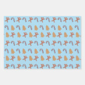 Modern Fun Kids Snowman Gingerbread Cat Christmas Inpakpapier Vel (Voorkant 3)