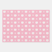 Modern Fun Kids Snowman Gingerbread Cat Christmas Inpakpapier Vel (Voorkant)