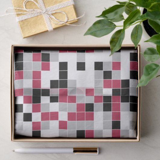 Modern Fun Magenta Geometric Tissuepapier (Geschenk)