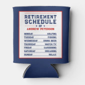 Modern Fun Man Blauw Wit Pensioen Plan Blikjeskoeler (Voorkant)