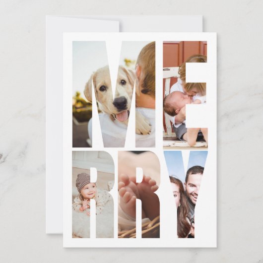 Modern Fun Merry Fotobrief Lijsten Kerst Feestdagenkaart (Voorkant)