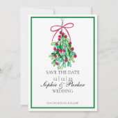 Modern Fun Mistletoe slaat de datum op Save The Date (Voorkant)