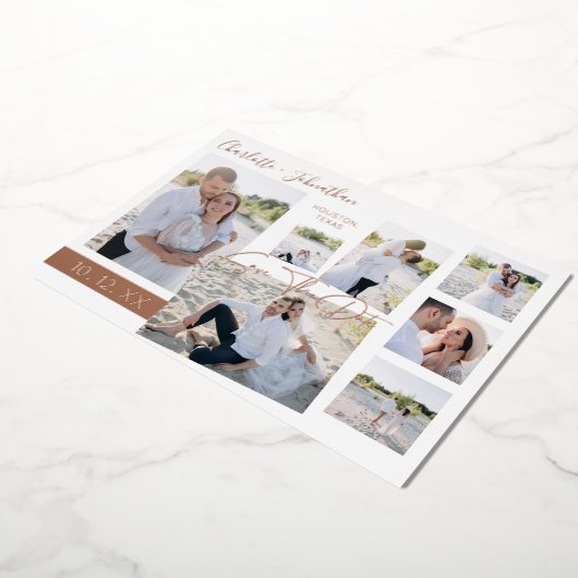 Modern Fun Multi Photo Save the Date Bar Folie Uitnodiging (Gedraaid)